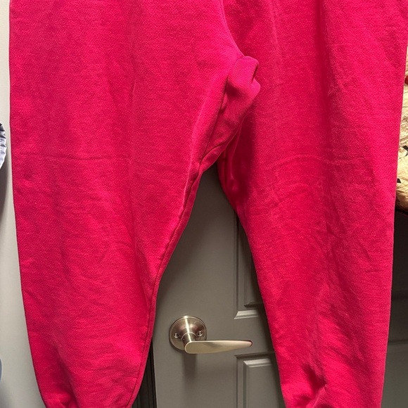 Champion Women Pink Track sweatpants full length +elastic waistband ribbed cuffs - Picture 4 of 11